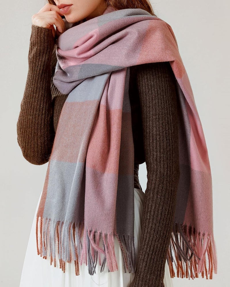BLATIAL Store Womens Scarf Winter Blanket Large Scarves Thick Soft Warm Plaid Chunky Scarfs - Image 2